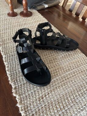 MIA Black Studded Gladiator Sandals